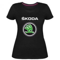 Женская премиум футболка Skoda - PrintSalon