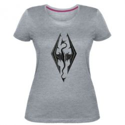 Жіноча преміум футболка Skyrim Logo 3D - PrintSalon