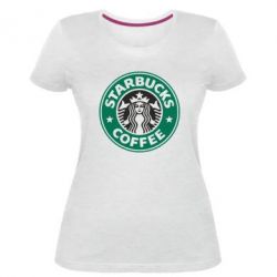 Женская премиум футболка Starbucks Logo - PrintSalon