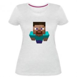 Женская премиум футболка Steve from Minecraft - PrintSalon