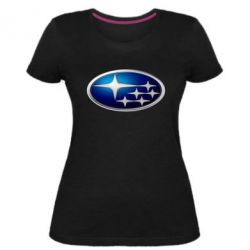 Женская премиум футболка Subaru 3D Logo - PrintSalon