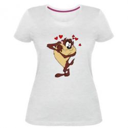 Жіноча преміум футболка Taz in love - PrintSalon