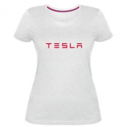 Женская премиум футболка Тесла - PrintSalon