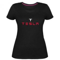 Женская премиум футболка Tesla - PrintSalon