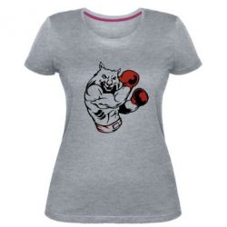 Женская премиум футболка The Wolf Boxer - PrintSalon