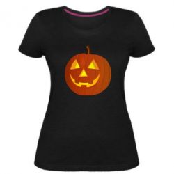Женская премиум футболка Тыква Halloween - PrintSalon