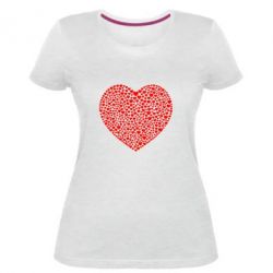 Женская премиум футболка Тысяча сердец - PrintSalon