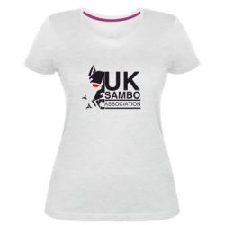 Женская премиум футболка UK Sambo Association - PrintSalon