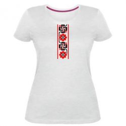 Женская премиум футболка Украiiнський орнамент - PrintSalon