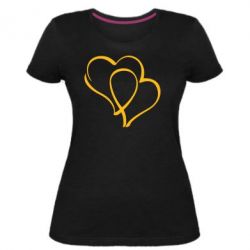 Женская премиум футболка Влюбленные сердца - PrintSalon