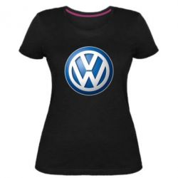 Женская премиум футболка Volkswagen 3D Logo - PrintSalon