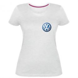 Женская премиум футболка Volkswagen Small Logo - PrintSalon