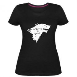 Женская премиум футболка Winter is coming soon - PrintSalon