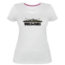 Женская премиум футболка World Of Tanks 3D Logo - PrintSalon