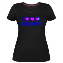 Жіноча преміум футболка Я люблю Minecraft - PrintSalon