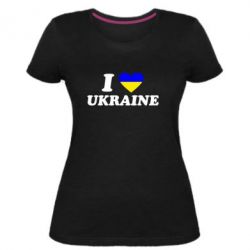 Женская премиум футболка Я люблю Украину - PrintSalon