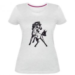 Женская премиум футболка Жеребец - PrintSalon