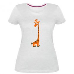 Женская премиум футболка Жираф - PrintSalon