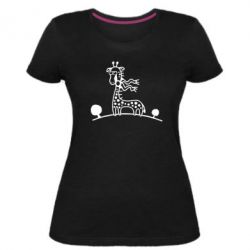 Женская премиум футболка жираф - PrintSalon