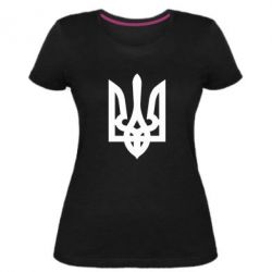 Жіноча преміум футболка Жирний Герб України - PrintSalon