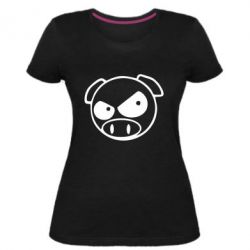 Женская премиум футболка Злая свинка - PrintSalon