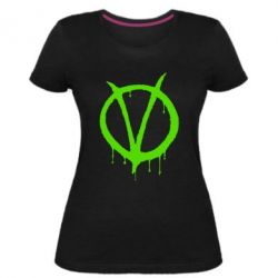 Женская премиум футболка Знак Вендетты - PrintSalon