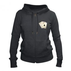 Жіноче худі на блискавці 4 cards - PrintSalon