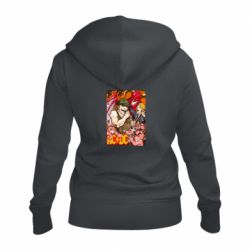 Женское худи на молнии AC DC Art Banner