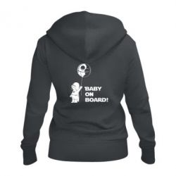 Женское худи на молнии Baby on board 1 - PrintSalon