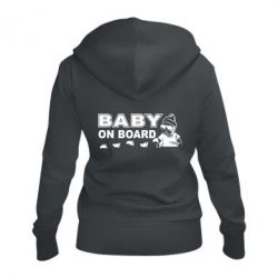 Женское худи на молнии Baby on board - PrintSalon