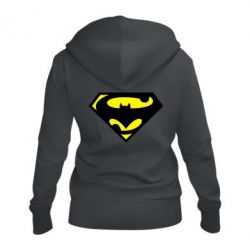 Женское худи на молнии БэтСупермен - PrintSalon