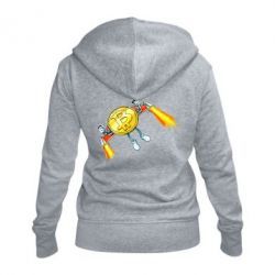 Женское худи на молнии Bitcoin into space