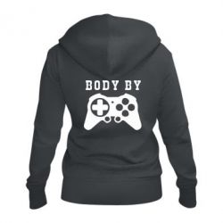 Женское худи на молнии BODY BY - PrintSalon