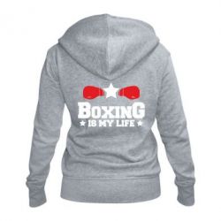 Женское худи на молнии Boxing is my life - PrintSalon