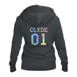 Женское худи на молнии Clyde 01 голограмма - PrintSalon