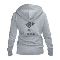 Женское худи на молнии Coffee is coming - PrintSalon