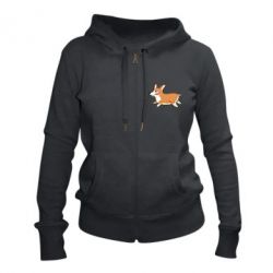 Женское худи на молнии Corgi - PrintSalon