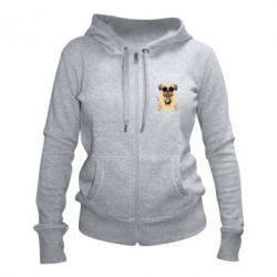 Женское худи на молнии Dog with a collar BMW