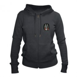 Женское худи на молнии Енот в очках