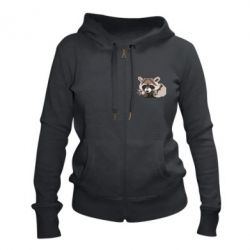 Женское худи на молнии Eнот вектор - PrintSalon