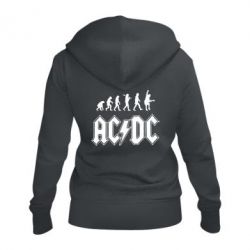 Женское худи на молнии Эволюция AC/DC - PrintSalon
