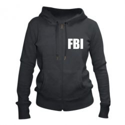 Женское худи на молнии FBI (ФБР) - PrintSalon