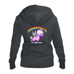 Женское худи на молнии Глазастый единорог - PrintSalon