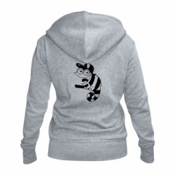 Женское худи на молнии Хамелеон на ветке - PrintSalon