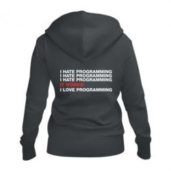 Женское худи на молнии I hate programming - PrintSalon