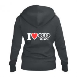 Женское худи на молнии I love audi - PrintSalon