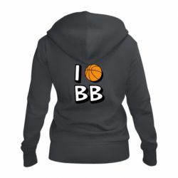 Жіноче худі на блискавці I love basketball