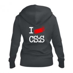 Жіноче худі на блискавці I love CS Source - PrintSalon