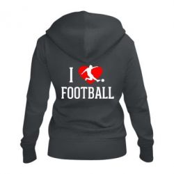 Жіноче худі на блискавці I love football - PrintSalon