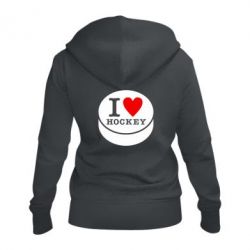 Жіноче худі на блискавці I love hockey